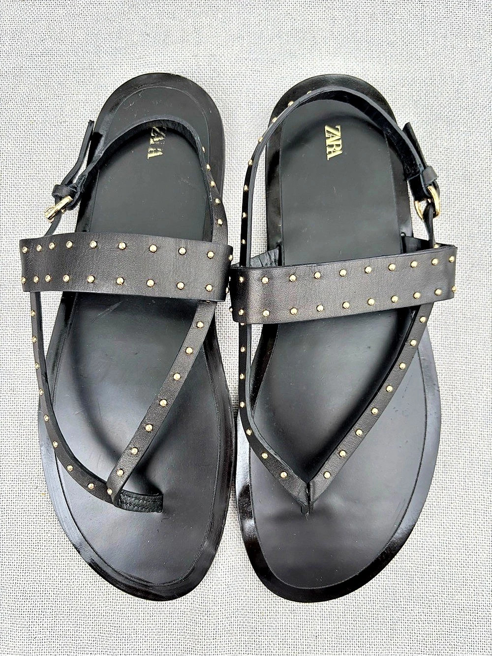 Zara Studded Black Sandals EU 41
